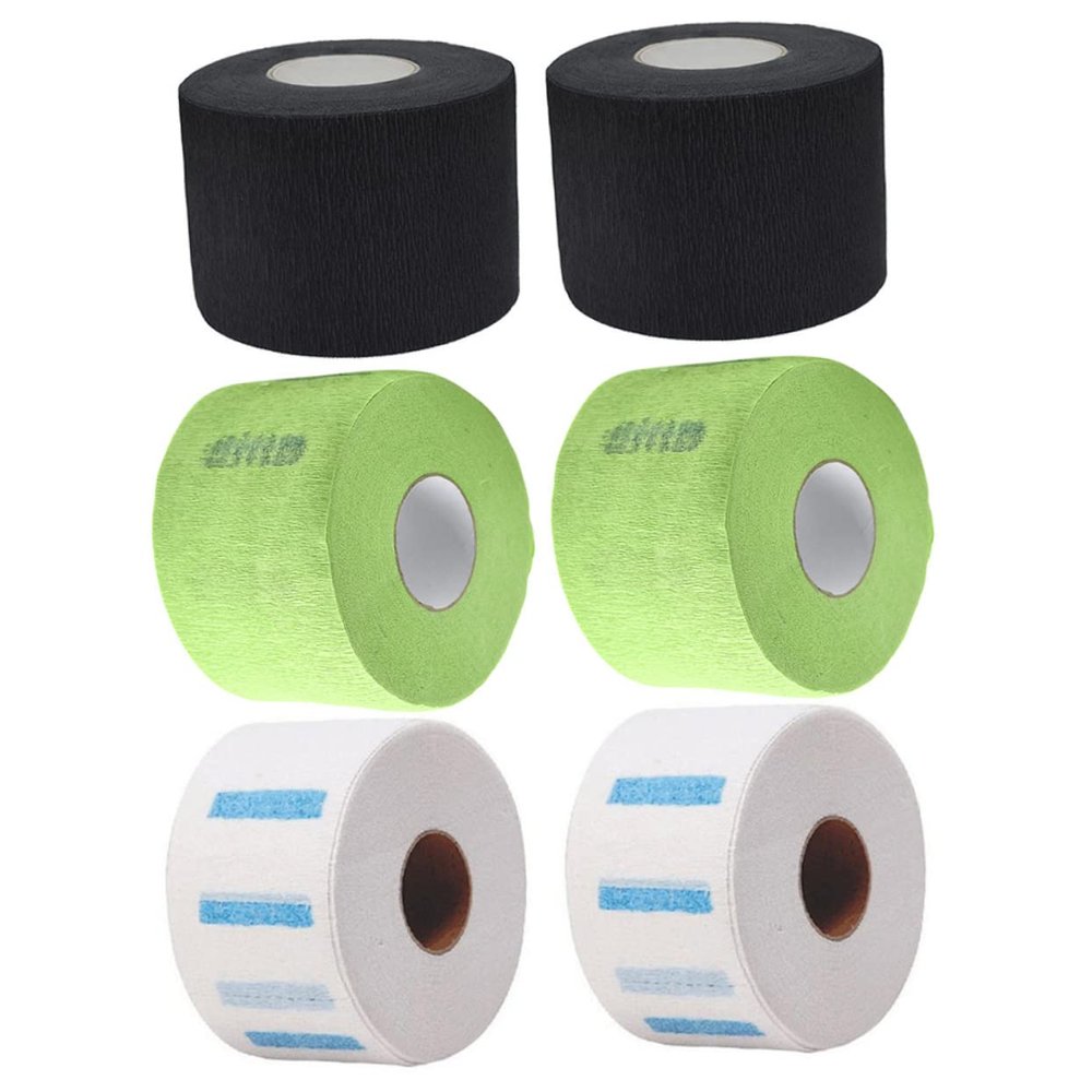 Healeved Thick Disposable Neck Strips for Hair Cutting 6-Piece Salon Paper Wraps Waterproof Barber Neck Band for Hairdressing and Styling for Salons and Barbershops