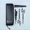 Barber Kit  6.5 Professional Hair Cutting Scissors Set & Thinning Scissors with Razor, Comb & Case | SHARPGLAM DuoEdge  Titanium Black Finish view 1