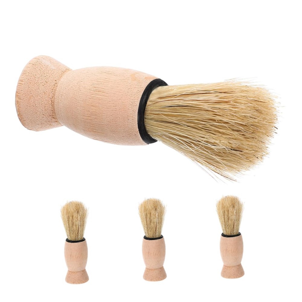 BESTYASH 4pcs Men's Shaving Kit Beard Brush Hair Brush Barber Supplies Barber Tool Mustache Care