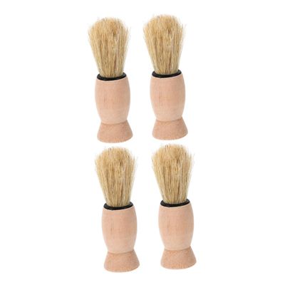 CALLARON 4pcs Men's Beard Brush Soft Bristles and Wooden Handle for Grooming and Cleanup for Home and Barber Shop Use
