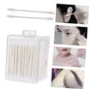 CALLARON 3 Boxes Makeup Cotton Swab Cotton Swabs Beauty Cotton Swab Cleaning Cotton Swab Double Head Cotton Swab White view 2