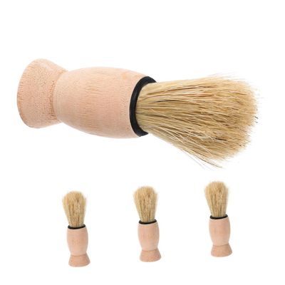 SAFIGLE 4pcs Barber Brush Soft Bristles Wooden Handle Hair Salon Shaving Brush for Men