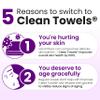 Clean Skin Club Healthy Aging Clean Towels XL, Smooths Fine Lines Wrinkles & Texture in 6 weeks, Treated for Extra Softness, Disposable Face Towels, Anti Aging Makeup Remover Dry Wipe, 50 count view 4