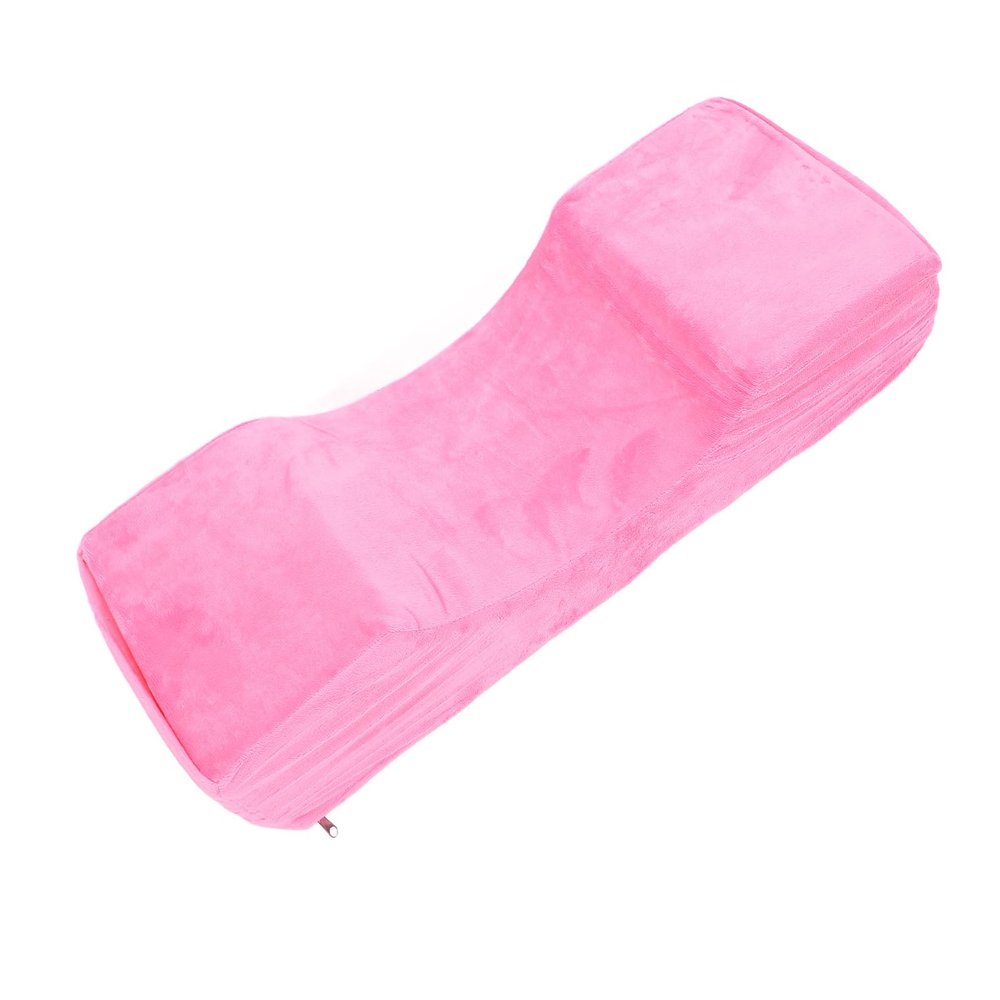 U Shape Eyelash Extension Pillow Curved Memory Foam Lash Bed Pillow with Neck and Back Support Professional Ergonomic Eyelash Grafting Pillow with Two Pockets for Beauty Salon (carmine)