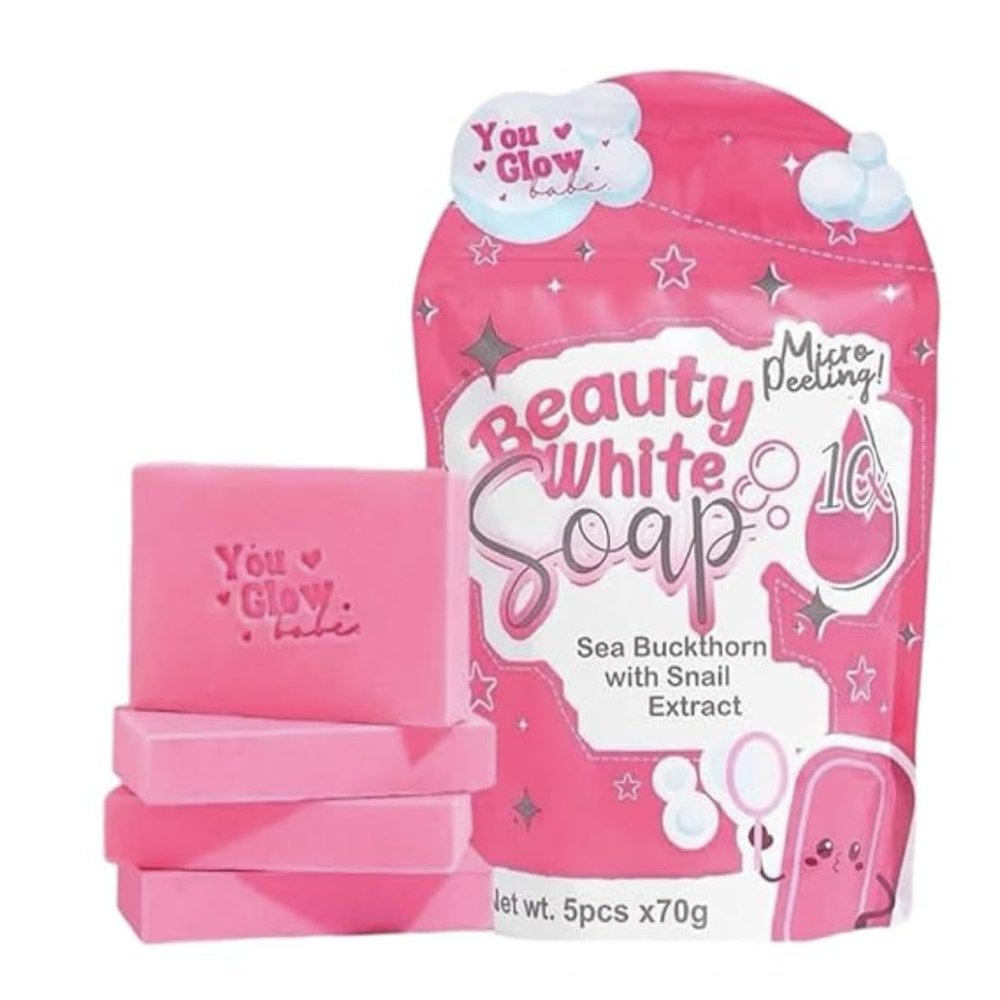 1 Pack You Glow Babe Beauty White Soap Sea Buckthorn with Snail Extract - 5 Bars x 70g