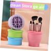 Healeved Folding Makeup Brush Cleaning Cup Covers Brush Make up Makeup Brush Holder Cup Brushes Bowl Gentle Makeup Brush Washer Silicone Brush Scrubber Purple view 2