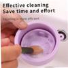 Healeved Folding Makeup Brush Cleaning Cup Covers Brush Make up Makeup Brush Holder Cup Brushes Bowl Gentle Makeup Brush Washer Silicone Brush Scrubber Purple view 3