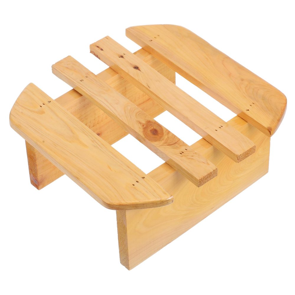 ABOOFAN 1pc Solid Foot Bath Stool for Japanese Bathing Minimalist Design Wooden Foot Stool for Bathroom Spa and Relaxation