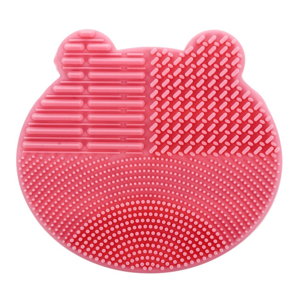 Gogogmee Silicone Makeup Brush Cleaning Mat and Storage Holder for Easy Makeup Brush Care and Organization for Women and Girls and Convenient Design in Pink