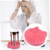 Gogogmee Silicone Makeup Brush Cleaning Mat and Storage Holder for Easy Makeup Brush Care and Organization for Women and Girls and Convenient Design in Pink view 3