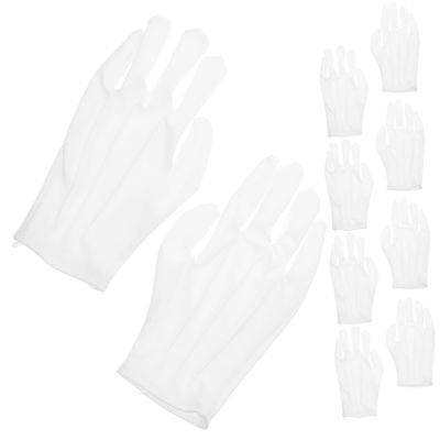 ABOOFAN 10 Pairs - Gloves for Men White Formal Gloves 3 Fingers Breathable for Performance Jewelry Store Handling