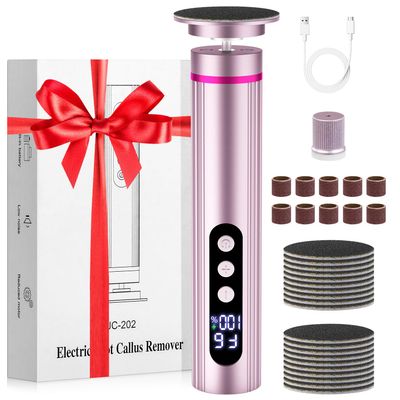 2-in-1 Electric Foot Callus Remover & Nail File, 13000 RPM Rechargeable Foot Care Tool with 9 Speed, Cordless Pedicure Device for Dead Skin & Calluses, Valentine's Day & Women's Day Gift for Her