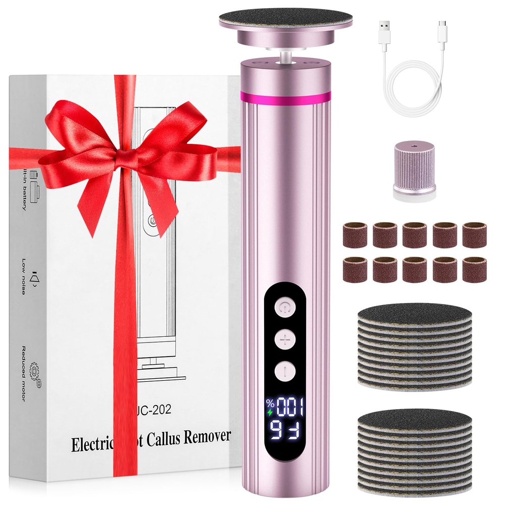 2-in-1 Electric Foot Callus Remover & Nail File, 13000 RPM Rechargeable Foot Care Tool with 9 Speed, Cordless Pedicure Device for Dead Skin & Calluses, Valentine's Day & Women's Day Gift for Her