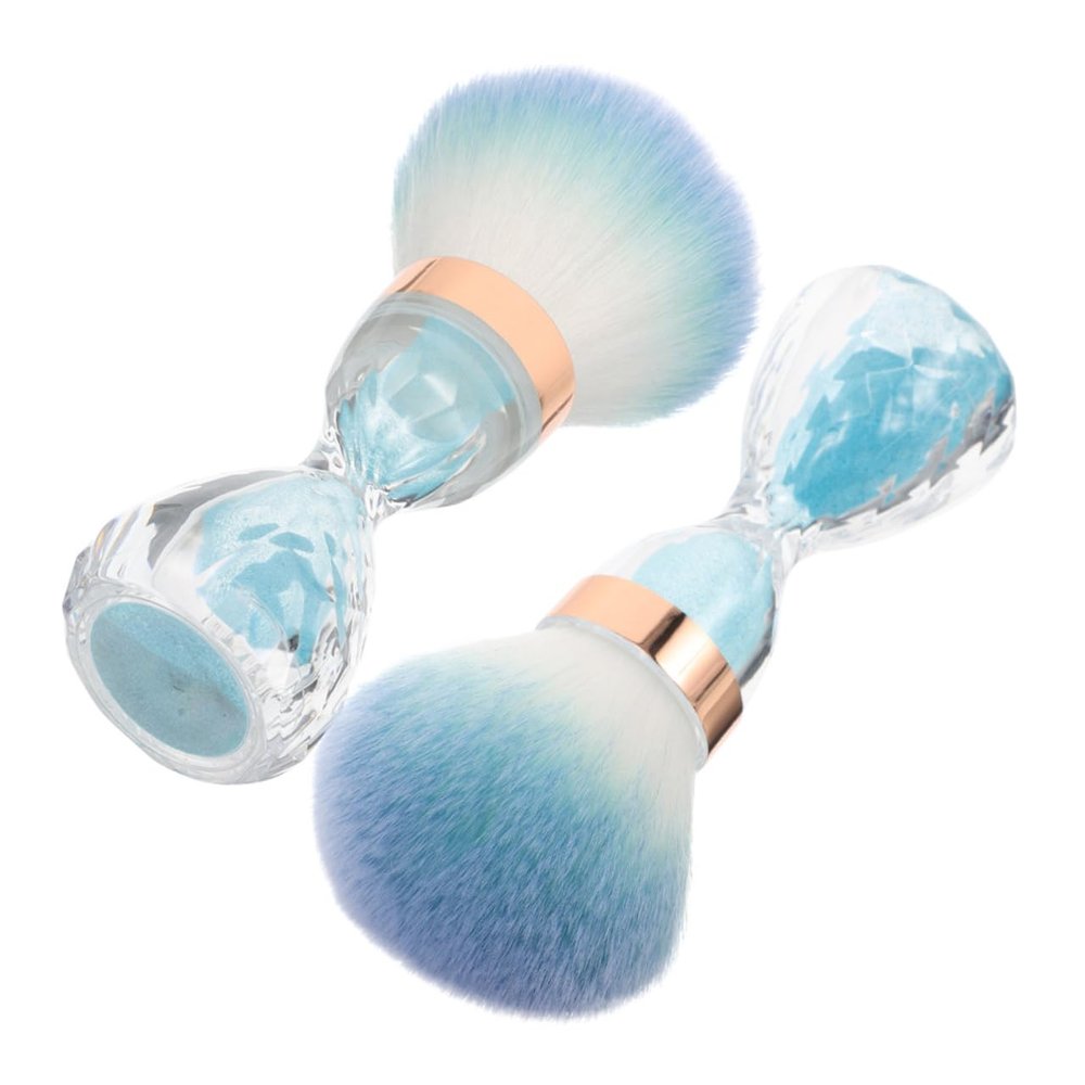 DEARMAMY 2pcs Multi-purpose Beauty Tools Nail Dust Brush Soft Head for Gentle Nail Makeup Cleaning Portable Efficient