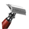 CALLARON Vintage Manual Safety for Men Handle Ergonomic Design for Close Shaving and Grooming Beard Hair Shaver view 3