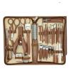 Agnail Clippers 42 Pcs Nail Clipper Kit New Zipper Leather Bag Stainless Toenail Pliers(Brown) view 1