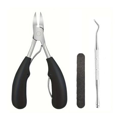 Agnail Clippers 1/3/4PCS Don't Bend to Cut Toenail Stainless Steel Elbow Nail Clipper Large Opening Toenail Pliers(3 PCS Set)