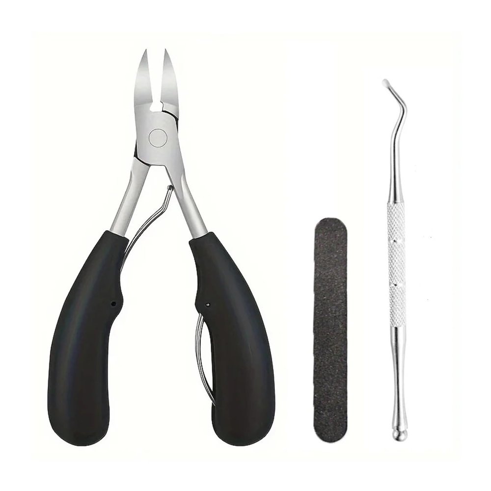 Agnail Clippers 1/3/4PCS Don't Bend to Cut Toenail Stainless Steel Elbow Nail Clipper Large Opening Toenail Pliers(3 PCS Set)