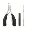 Agnail Clippers 1/3/4PCS Don't Bend to Cut Toenail Stainless Steel Elbow Nail Clipper Large Opening Toenail Pliers(3 PCS Set) view 1