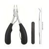 Agnail Clippers 1/3/4PCS Don't Bend to Cut Toenail Stainless Steel Elbow Nail Clipper Large Opening Toenail Pliers(3 PCS Set) view 2