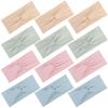 12 Pcs Stretchy Headbands for Women, Absorbed Sport Headband Soft Twist Knotted Hairbands for Daily Life Yoga Workout(Light yellow/Pink/Blue/Green) view 1
