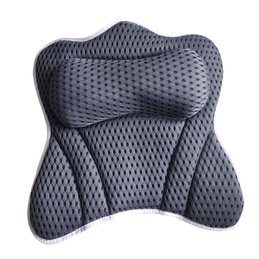 WRITWAA Travel-Friendly Tub Pillow Suction Cup Bath Pillow for Neck Support Relaxation