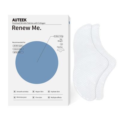 Auteek Forehead Wrinkle Patches Overnight 14pcs with Collagen & Vitamin E, Anti Wrinkle Patches for Forehead Filler & Deep Line Treatment, jelly forehead patches for Gentle Skin Care Solution