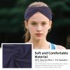 12 Pcs Stretchy Headbands for Women, Absorbed Sport Headband Soft Twist Knotted Hairbands for Daily Life Yoga Workout(Black/Dark blue/Brown/Grey) view 3