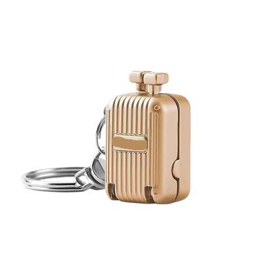 Agnail Clippers Exquisite Luggage Keychain Foldable Nail Cutter Stainless Steel Toenail Pliers(Beige,3.0cmX1.7cmX1.4cm)
