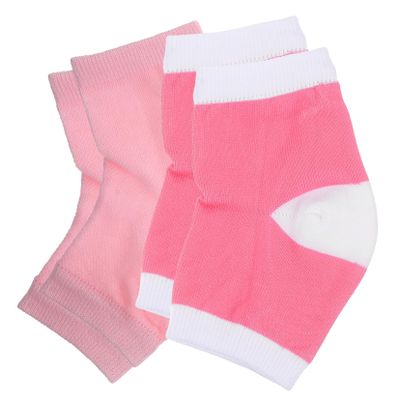 PartyKindom 2pairs Vented Moisturizing Gel Heel Sleeves of Elastic Foot Protectors for Dry Cracked Feet Breathable Cotton Gel Material for Daily