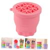 Healeved Makeup Brush Cleaner Mat Makeup Brush Cleaning Bowl Over The Sink Dish Drying Rack Rinse Makeup Brush Cleaning Mat Scrubber Lid Makeup Sponge Cleaner Machine Gloss Pink view 2