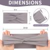 12 Pcs Stretchy Headbands for Women, Absorbed Sport Headband Soft Twist Knotted Hairbands for Daily Life Yoga Workout(Black/Grey/White/Red) view 2