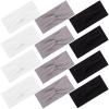 12 Pcs Stretchy Headbands for Women, Absorbed Sport Headband Soft Twist Knotted Hairbands for Daily Life Yoga Workout(Black/Grey/White) view 1