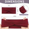 12 Pcs Stretchy Headbands for Women, Absorbed Sport Headband Soft Twist Knotted Hairbands for Daily Life Yoga Workout(Black/Brown/White/Red) view 2