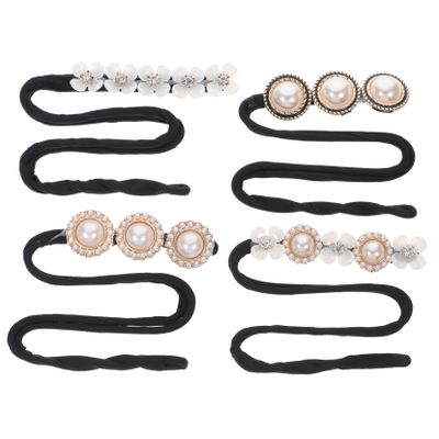 Beaupretty 4pcs Hair Bun Maker Set for Women Vintage Pearl Bun Tool Easy Hair Styling Accessory Create Elegant Updos for Daily Wear Parties and More