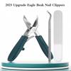 2025 Upgrade Eagle Beak Nail Clippers,3 Sets of Eagle Beak Beveled Nail Clippers,Multifunctional Anti Splash Nail Clipper,Wide Jaw Toenail Clippers,for Seniors, Men,Women (Green) view 2