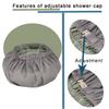 2Pcs Genergy Shower Cap Waterproof, Adjustable Shower Caps for Women, Luxury Baths Cap with Satin Lining, Extra Large, Double Layers, Reversible Elastic Bathing Cap view 4
