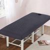 LDLCYCN Grey/a,190 * 80cm(R), Massage Table Cover Quilted Spa Bed Cover with Face Hole Beauty Salon Massage Table Fitted Sheet Dustproof Lash Bed Cover with Elastic Cord All-Round Wrap Square Head view 1