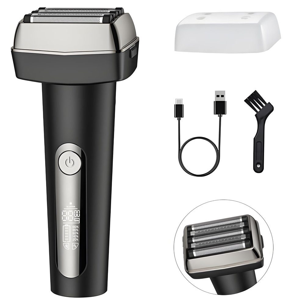 Electric Shaver for Men 5-Blade Foil Razor,Cordless & Rechargeable with 2 Speed Settings,Wet/Dry Shaving,Portable & Efficient for Close Shave,Ideal for Travel