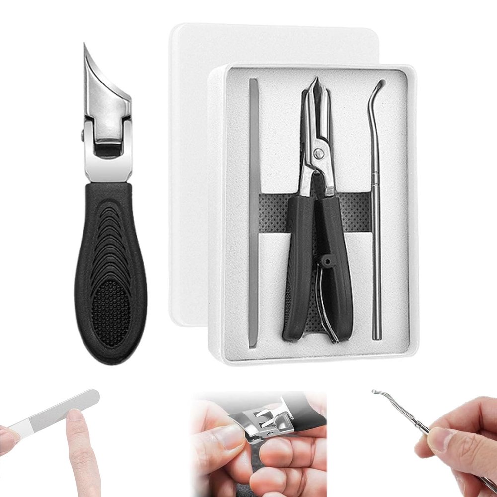 2025 Upgrade Eagle Beak Nail Clippers,3 Sets of Eagle Beak Beveled Nail Clippers,Multifunctional Anti Splash Nail Clipper,Wide Jaw Toenail Clippers,for Seniors, Men,Women (Black)