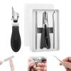 2025 Upgrade Eagle Beak Nail Clippers,3 Sets of Eagle Beak Beveled Nail Clippers,Multifunctional Anti Splash Nail Clipper,Wide Jaw Toenail Clippers,for Seniors, Men,Women (Black) view 1