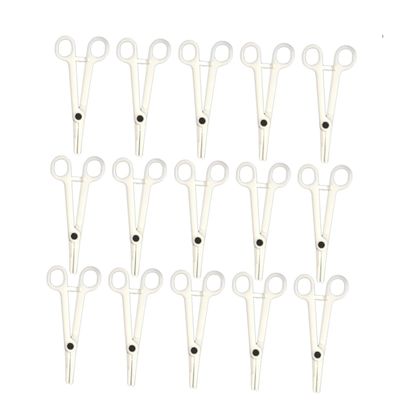 WRITWAA 15pcs Professional Body Piercing Pliers Disposable Clamps Plastic Forceps Easy to Use and Adjust for Piercings