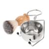 CALLARON Men's Shaving Brush Kit Stainless Steel Bowl Badger Hair Brush and Stand for Wet Shaving and Grooming Essentials view 1