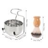 CALLARON Men's Shaving Brush Kit Stainless Steel Bowl Badger Hair Brush and Stand for Wet Shaving and Grooming Essentials view 2