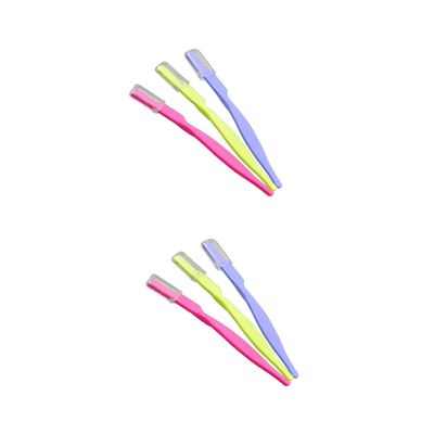 SAFIGLE 6pcs Stainless Steel Eyebrow Razor Kit Grooming Tool for Women Portable Easy to Clean