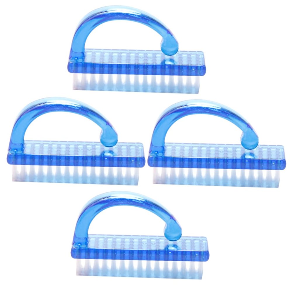PartyKindom 4pcs Nail Cleaning Brush for under Nails and Toes Compact Fingernail Scrub Brushes for Manicure and Pedicure