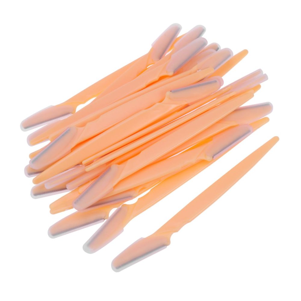 WRITWAA Stainless Steel Eyebrow Trimmers 30pcs Set Portable Facial Razor Makeup Tool for Women Easy to Use and Clean