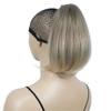 11" Straight Brown With Highlights Clip On Ponytailtail With Butterfly Clip Hairpiece Synthetic Fibres 230t Ombre blonde view 1