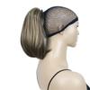 11" Straight Brown With Highlights Clip On Ponytailtail With Butterfly Clip Hairpiece Synthetic Fibres 230t Ombre blonde view 4