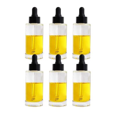 50ml Molding Glass Dropper Bottles with Double-layer Dropper Cap with Glass Pipette with Threaded 18/400 for Essential Oils, Leak Proof Travel Bottles, Set of 6 (Black)